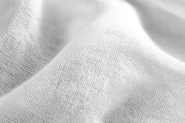 A detailed close up of a beautiful white cloth with gentle waves on it