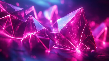Neon geometric shapes pulsating with energy