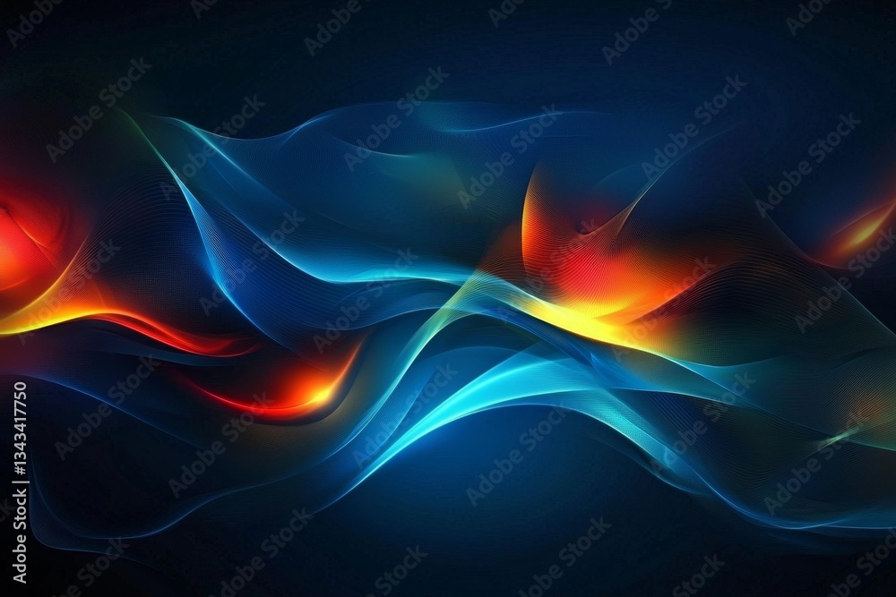Wall mural wavy textures create an energetic and dynamic background.