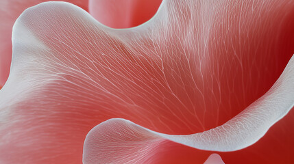 close up macro shot of delicate rose petal reveals its velvety texture and intricate vein patterns, showcasing natural beauty and elegance of flower