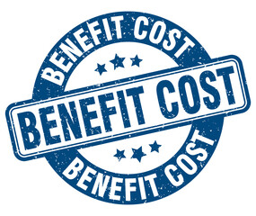 benefit cost stamp. benefit cost label. round grunge sign