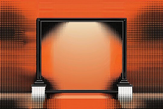 Vintage Orange Background with Raster Gradient Halftone for Fashion Magazine Vector Design