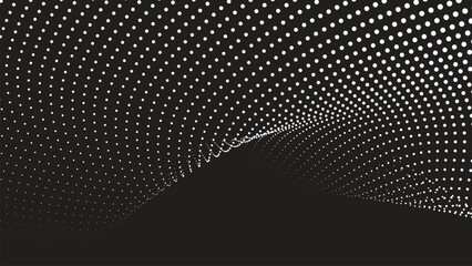 Black background with white halftone abstract for wallpaper or backdrop