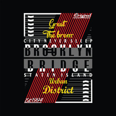 brooklyn bridge district letter typography poster art