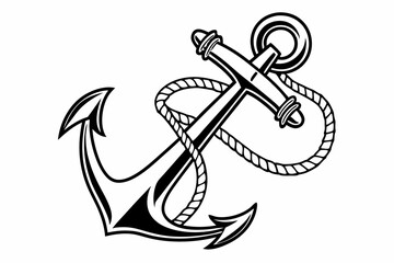 Naklejka premium anchor icon line art silhouette vector illustration