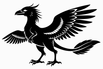 archaeopteryx line art silhouette vector illustration