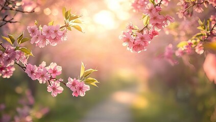 Obraz premium Spring blossoms in soft sunlight