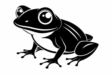 baby frog line art silhouette vector illustration