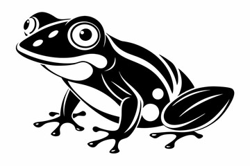 baby frog line art silhouette vector illustration
