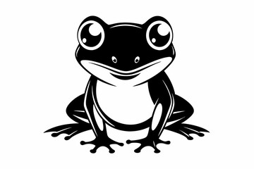 baby frog line art silhouette vector illustration