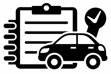 car maintenance list icon line art silhouette vector illustration