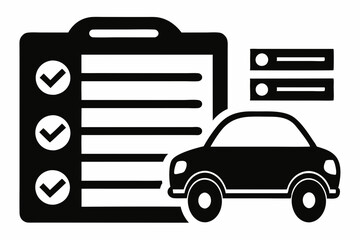 car maintenance list icon line art silhouette vector illustration