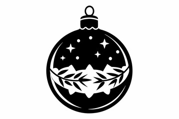 Obraz premium christmas ornament line art silhouette vector illustration