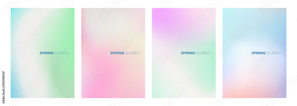 Aufkleber springtime theme defocused backgrounds with blurred color gradients. set of graphic templates for cr