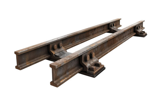 Rustic iron train tracks lay parallel in a serene setting, capturing the essence of travel history