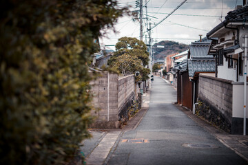 Fototapeta premium Winter street scene in Honshu, Japan