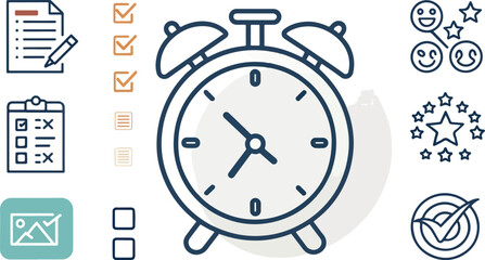 ALarm Clock icon design, Alarm Clock logo and icon design, Alarm Clock Illustration vector design