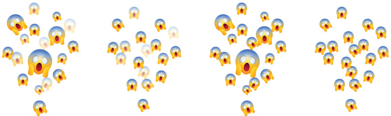 Screaming icons emojis with hands on face for showing fear, threat, panic, nervous, scared, anxiety, worry emotions on social media and digital design
