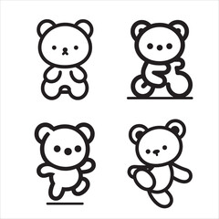 Teddy bear vector outline