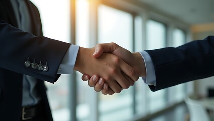 Business Handshake - Corporate Deal, Partnership Agreement, Professional Collaboration, Office Meeting, Success, Leadership, Entrepreneurship