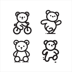 Teddy bear vector outline