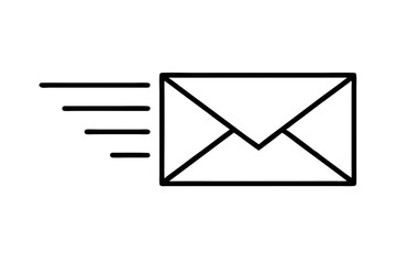 email moving line art silhouette vector illustration