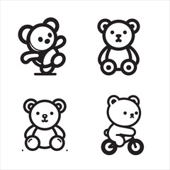 Teddy bear vector outline