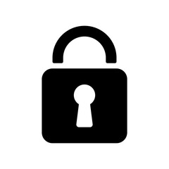 padlock icon on white background. locked and unlocked silhouette. password security symbol vector illustration