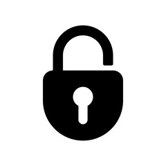 padlock icon on white background. locked and unlocked silhouette. password security symbol vector illustration