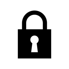 padlock icon on white background. locked and unlocked silhouette. password security symbol vector illustration