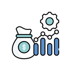 Cost vector icon stock illustration