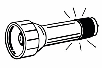 flashlight icon line art silhouette vector illustration