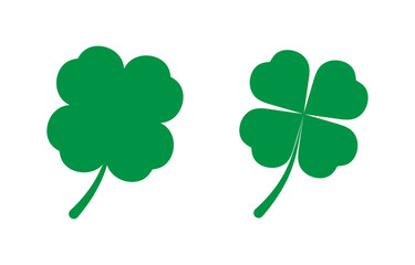 Four-leaf clover green. Cloverleaf icon. Luck Shamrock sign. Easy editable vector design