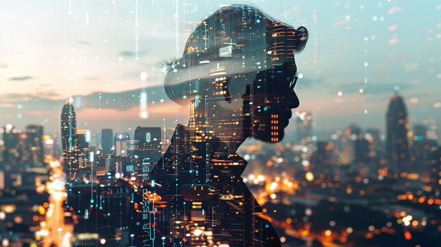 Captivating image of a futuristic high tech metropolis at night featuring a dazzling skyline of illuminated skyscrapers glowing neon lights and a bustling urban landscape   symbolizing progress