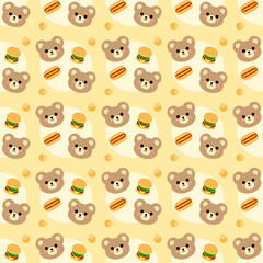 Fototapeta premium seamless pattern with funny bear
