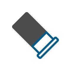Grey Eraser Symbol on White Studio Background