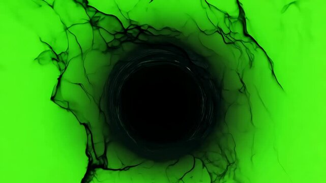 Dark supernatural evil portal effect on green chromakey for VFX and editing