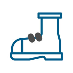 Stylish Outlined Boot Symbol Graphic Illustration