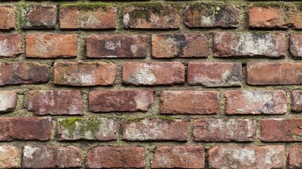 Fototapeta premium An old weathered brick wall shows interesting colors and textures