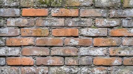 Fototapeta premium A close up view of old weathered brickwork construction