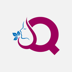 Q Letter Beauty Skin Care Logo Design