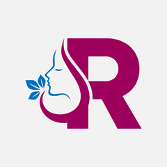 R Letter Beauty Skin Care Logo Design