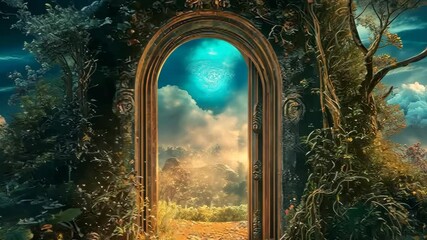 new door new world future vision life ambiance ai generated video concept
