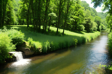 Obraz premium 河川の風景