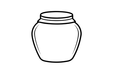 jar icon line art silhouette vector illustration