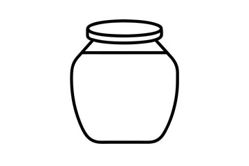jar icon line art silhouette vector illustration