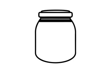 jar icon line art silhouette vector illustration