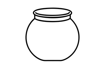 jar icon line art silhouette vector illustration