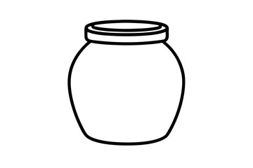 jar icon line art silhouette vector illustration
