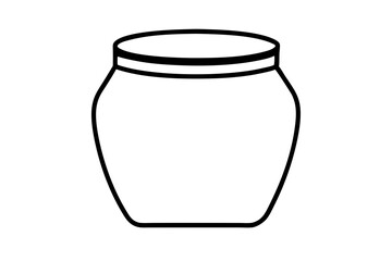 jar icon line art silhouette vector illustration